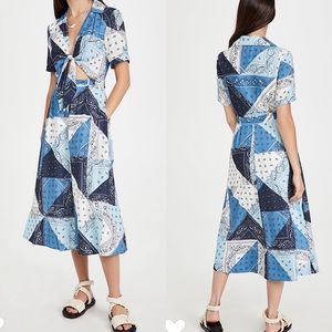 STAUD Giorgiana Dress Patchwork Bandana Capri NWOT